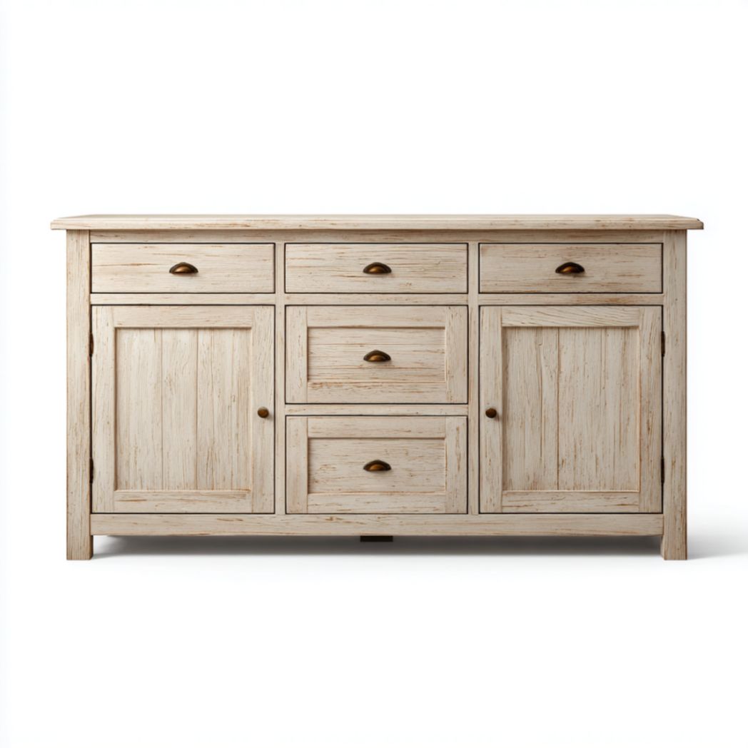 Buffet en pin massif blanc-Abden Furniture