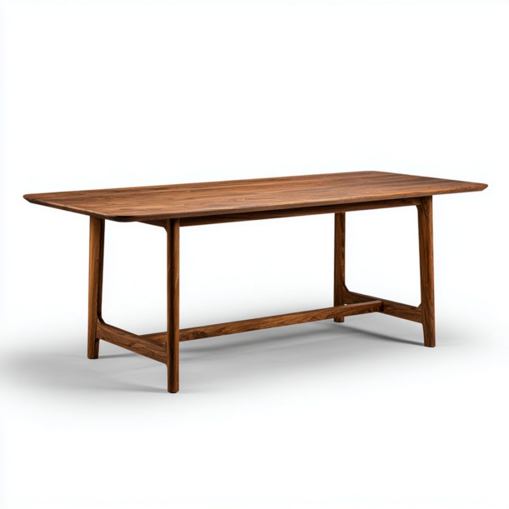 Table à manger rectangulaire en bois massif foncé-Famoc Furniture