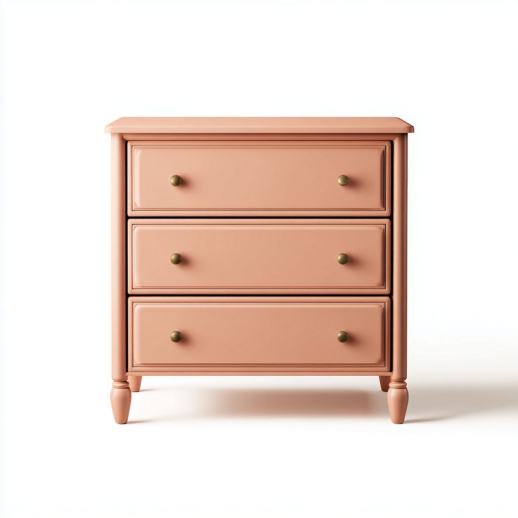 Commode à trois tiroirs avec panneaux peints et boutons en métal-Famoc Furniture