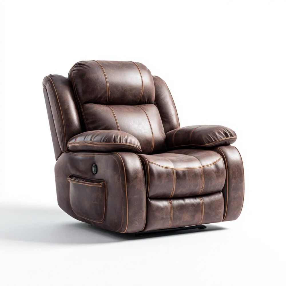Fauteuil inclinable Cuir synthétique Marron 85x90x100 cm – Design Classique