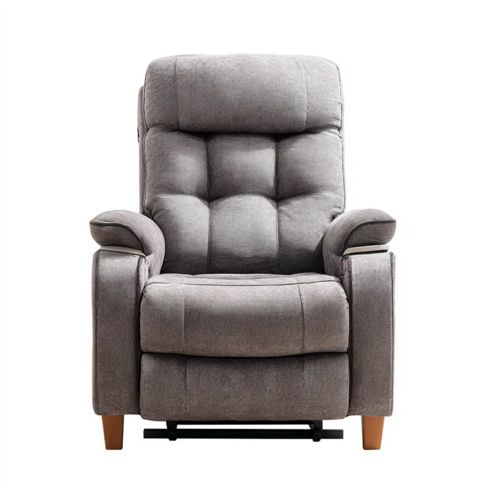 Fauteuil de détente 85x90x100 cm en Tissu Gris - Design Moderne
