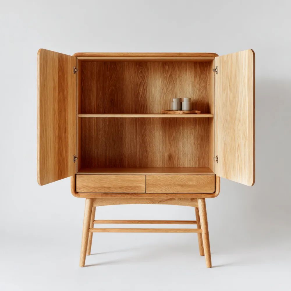Armoire de rangement en bois Chêne clair 80x40x140 cm – Design Scandinave