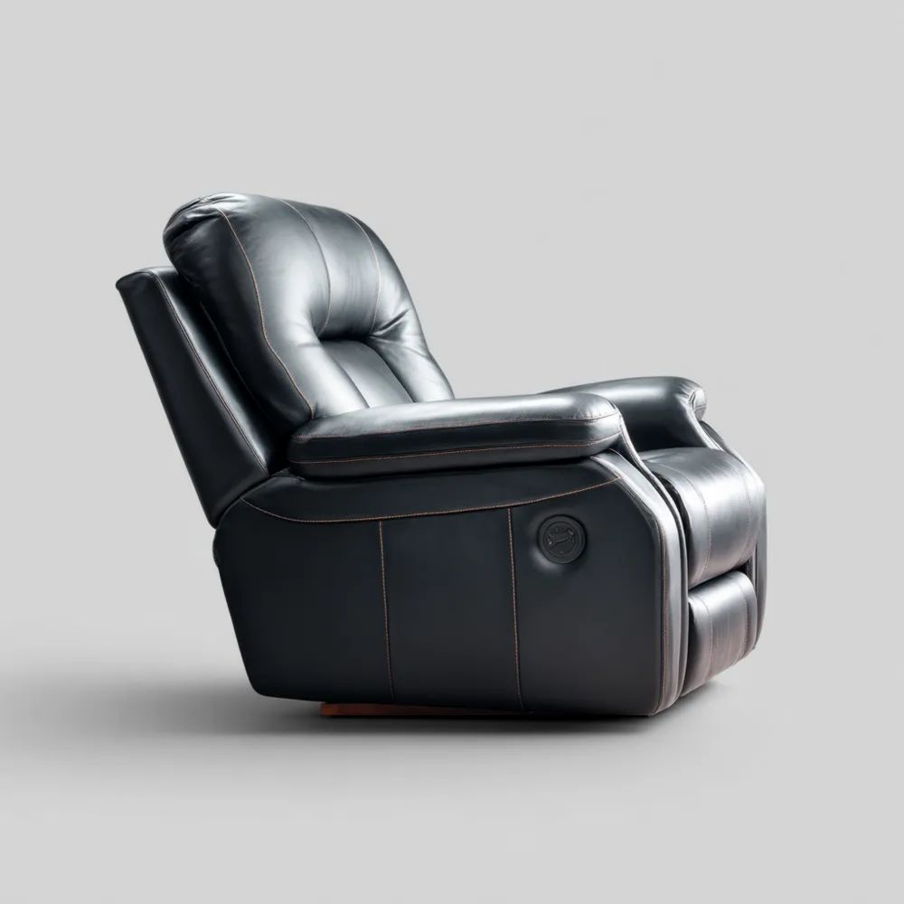 Fauteuil inclinable en cuir 90x100x90 cm – Noir
