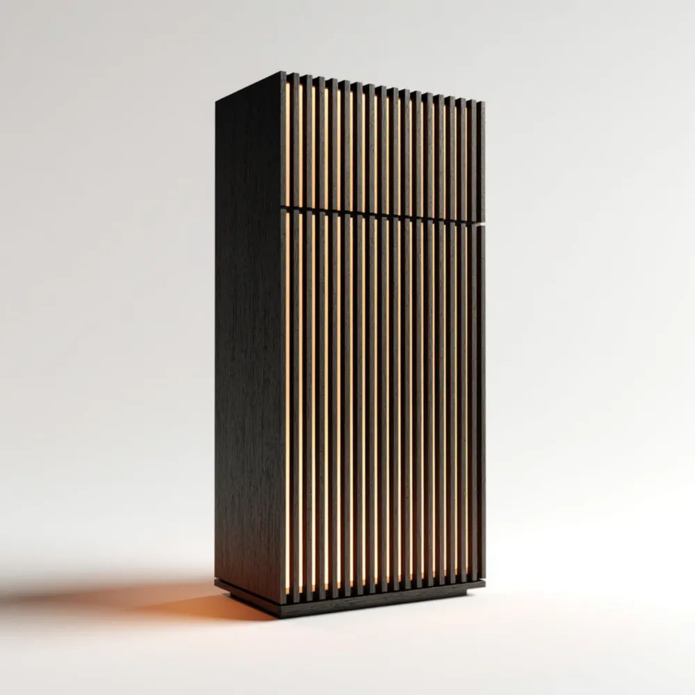 Armoire de rangement en bois 200x90x45 cm - Noir/Chêne - Design moderne