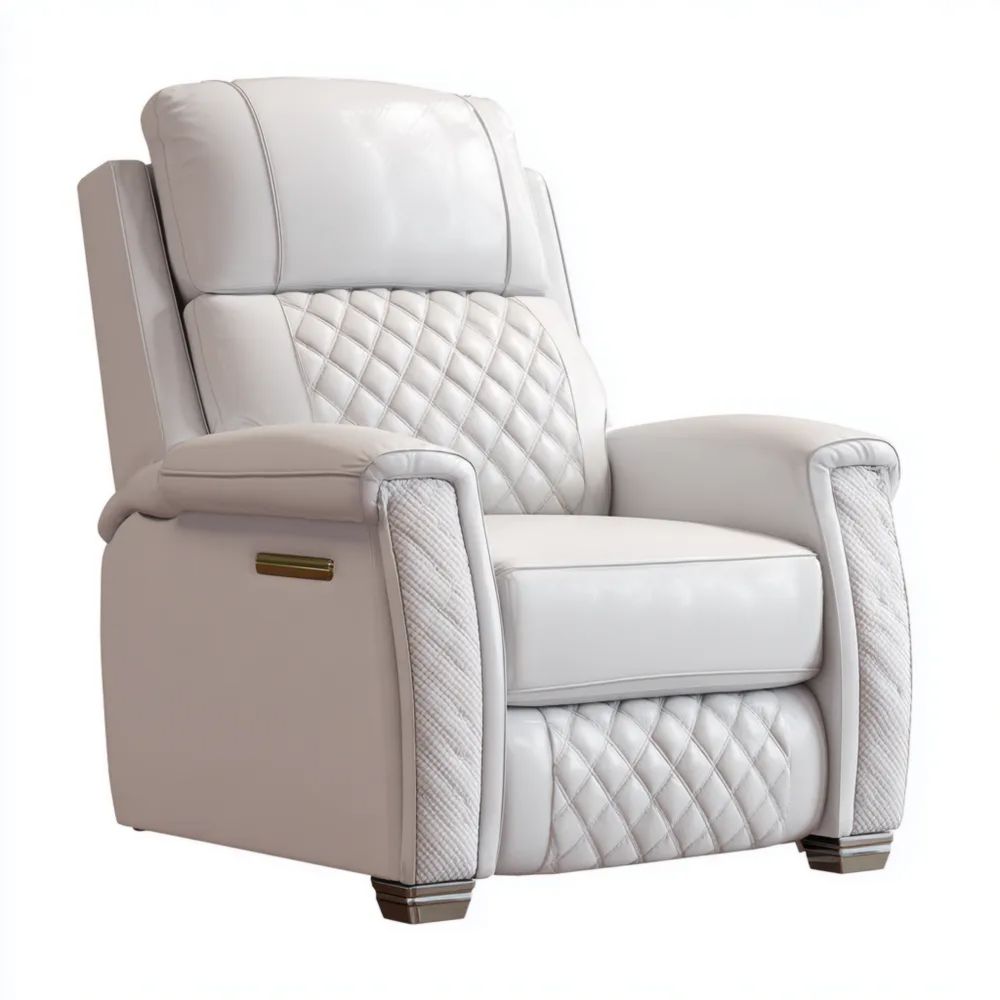 Fauteuil inclinable en cuir 90x100x110 cm - Blanc Classique - Design élégant
