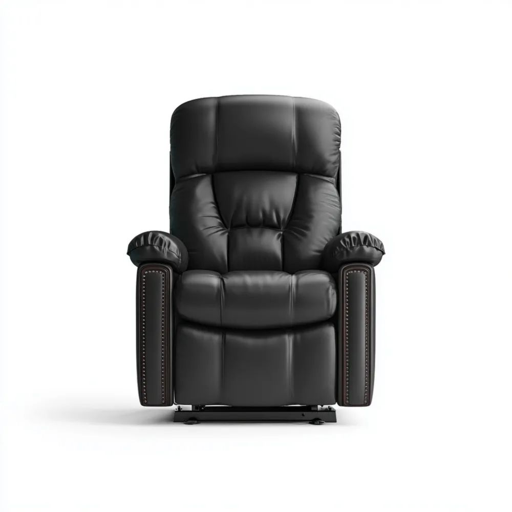 Fauteuil inclinable en cuir Noir 90x85x105 cm - Design ergonomique
