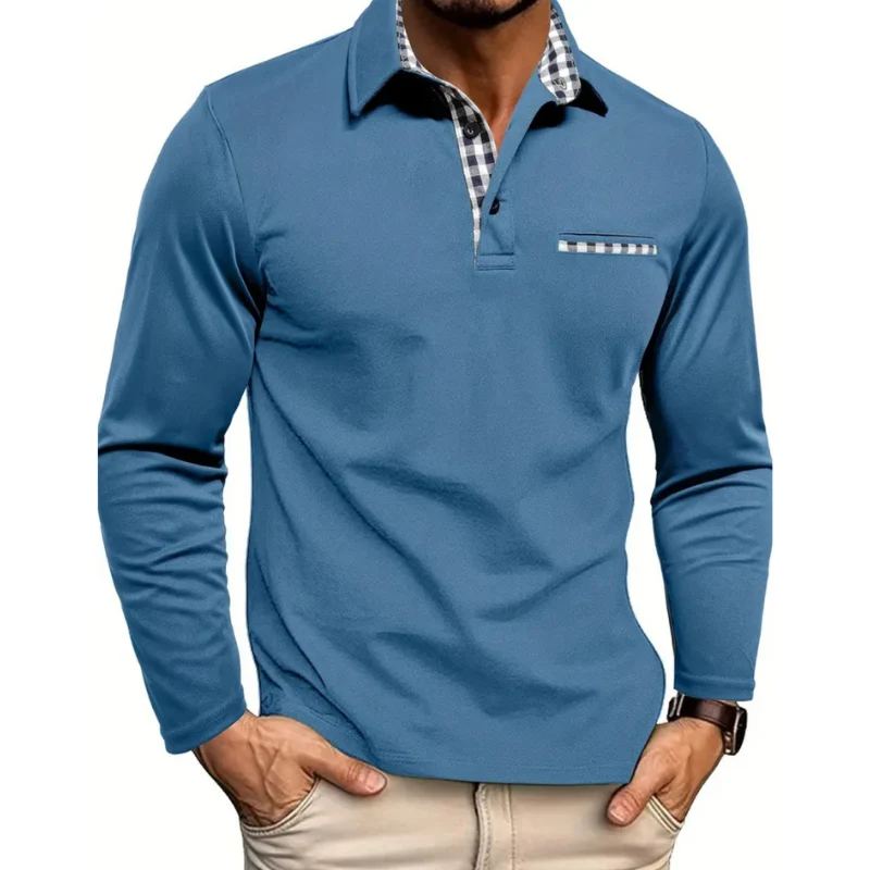 Men's long-sleeved polo shirt