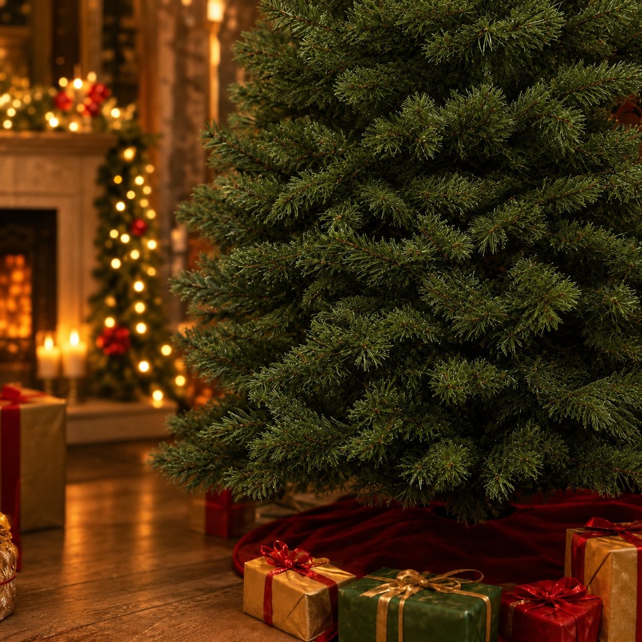 Christmas tree before decoration