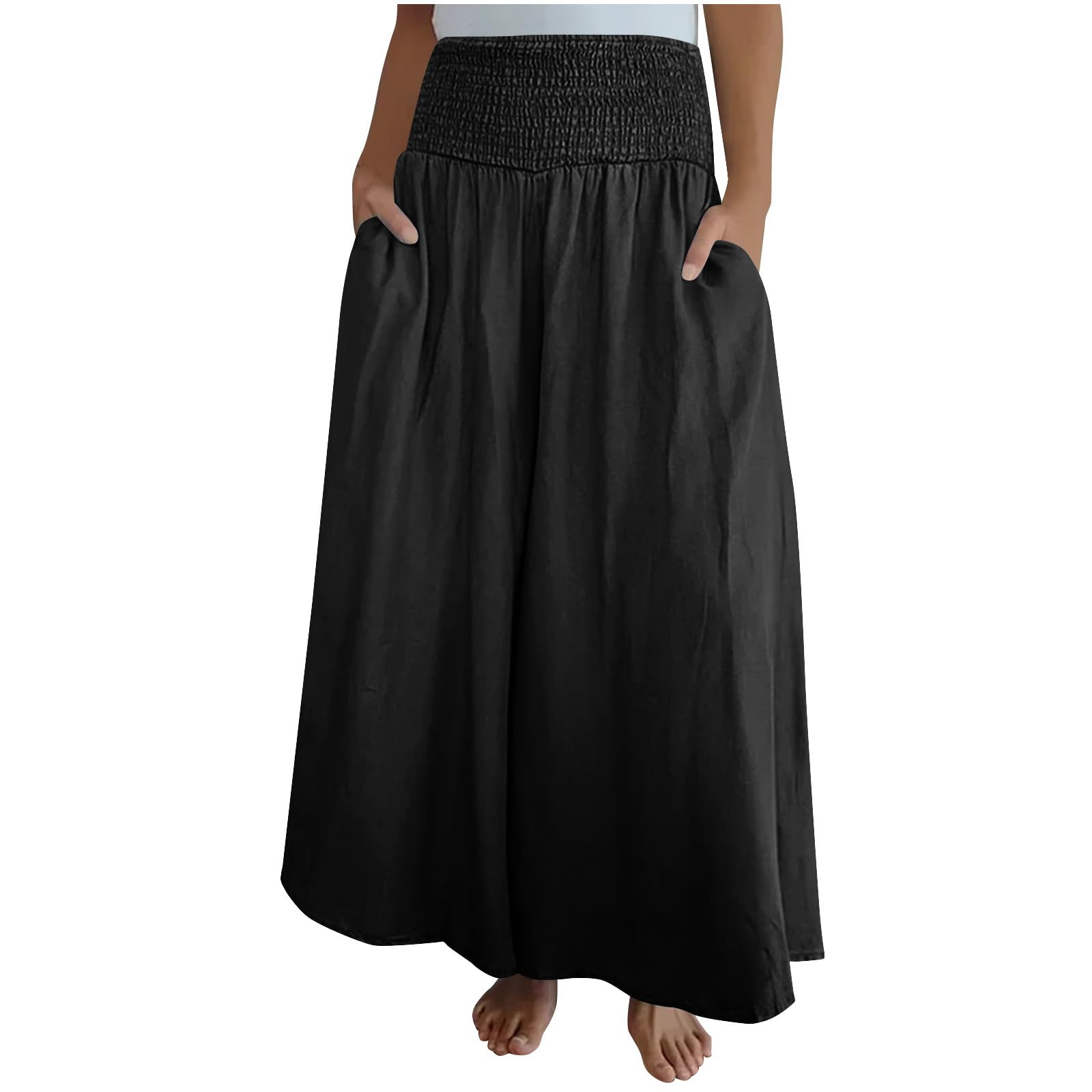 Women's Fashion Casual Wide-Leg Elastic-Waist Pants-XC