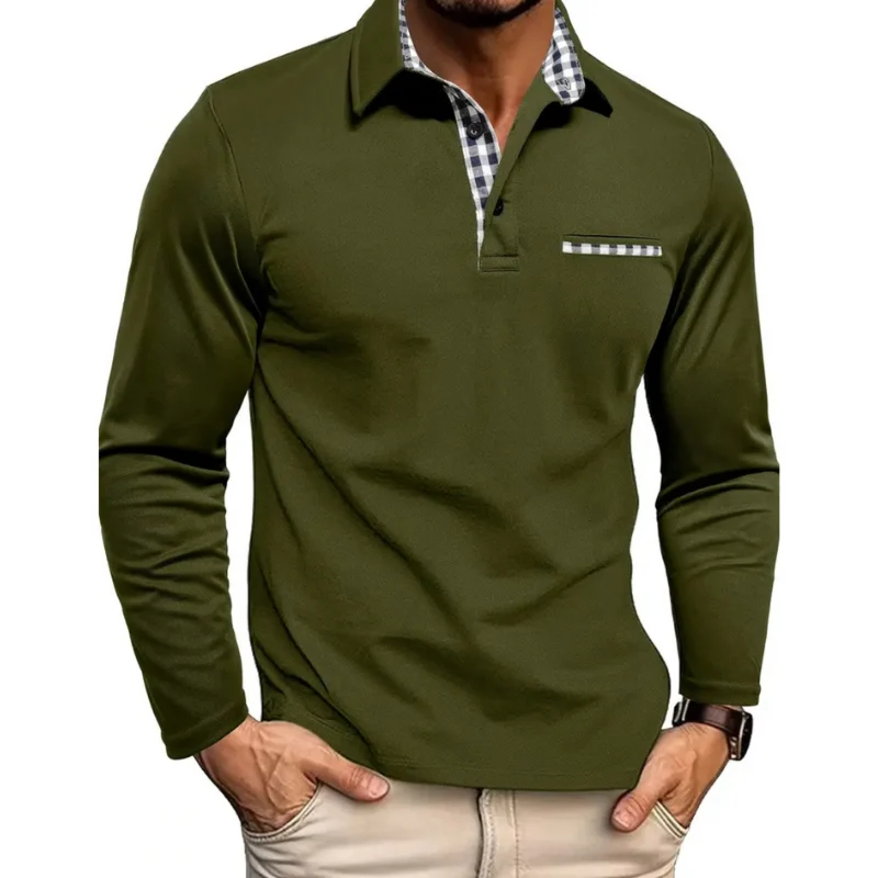 Men's long-sleeved polo shirt
