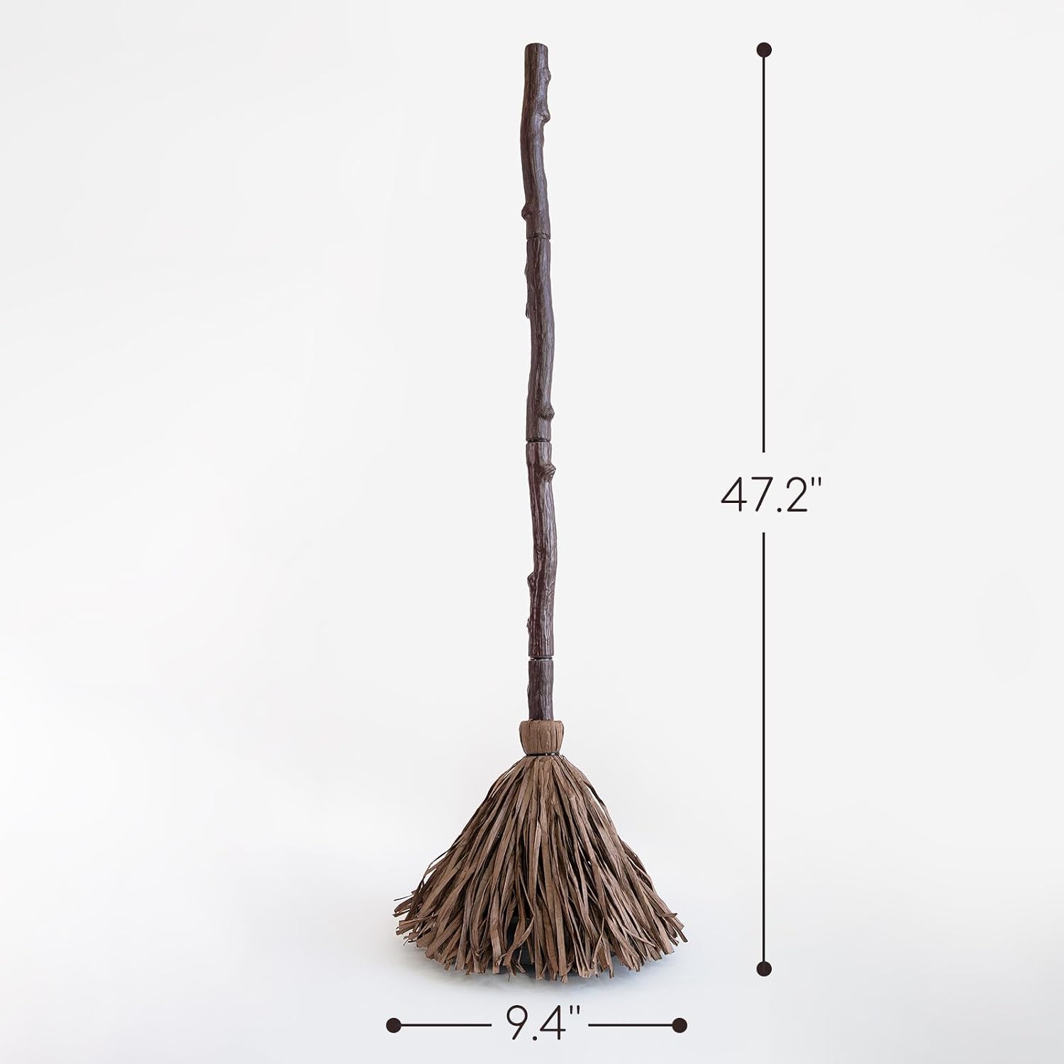 47" Animated Halloween Floating Broom with Remote Control & Sound Activation – Witch Broom Decoration for Indoor Home & Halloween Parties