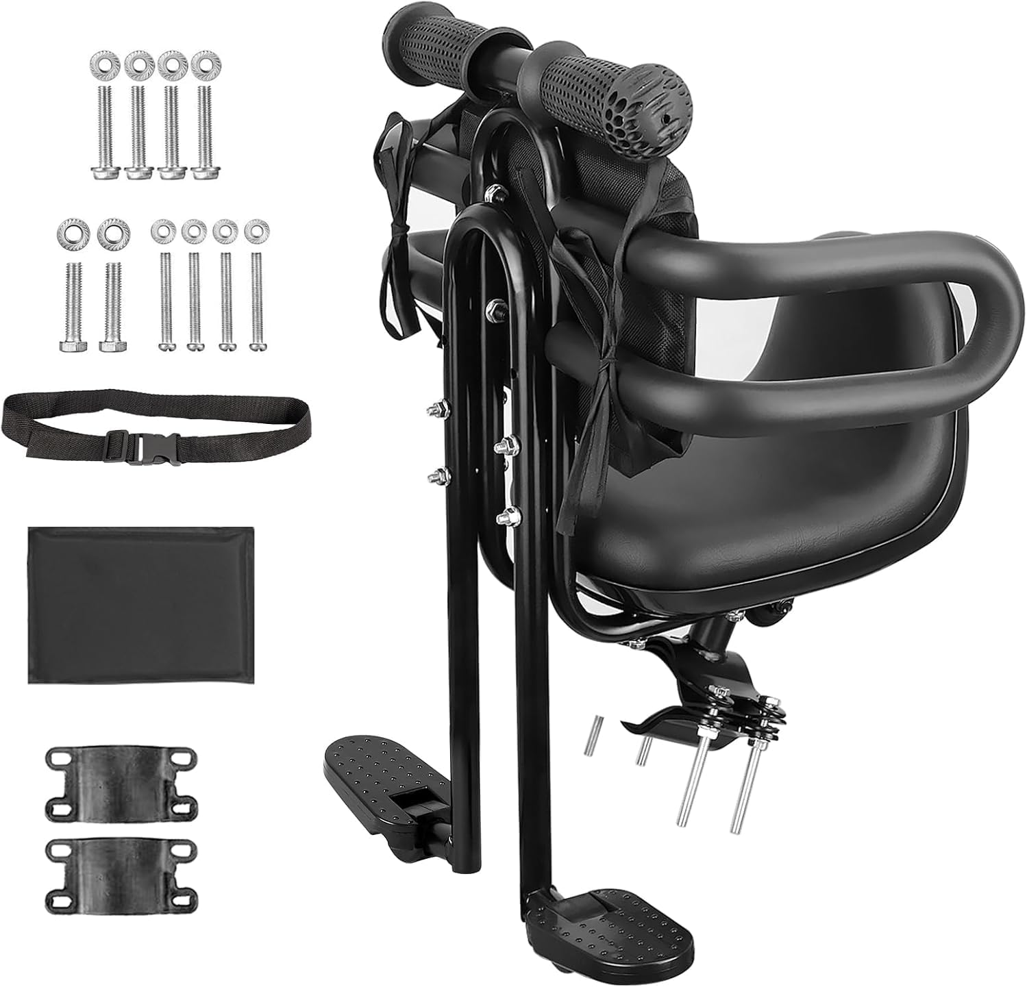 Kids Front Bike Seat – Front-Mount Bicycle Seat with Ramp Handle, Comfortable Child Bike Seat for Adult Bicycles  