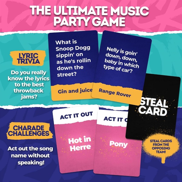 90s & 2000s Throwback Music Card Game – Nostalgic Hip-Hop & R&B Party Game for Adults