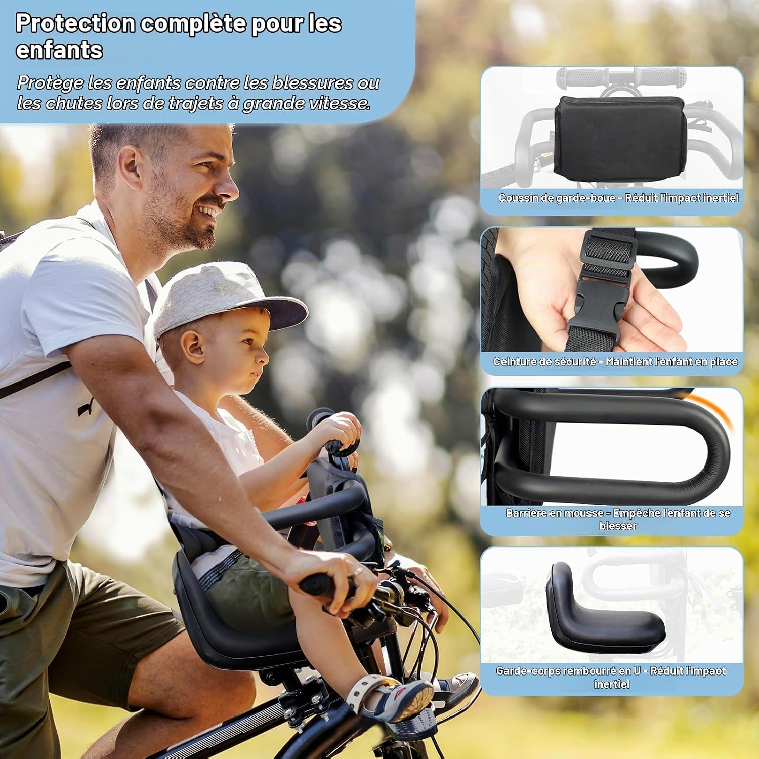 Kids front bike seat details