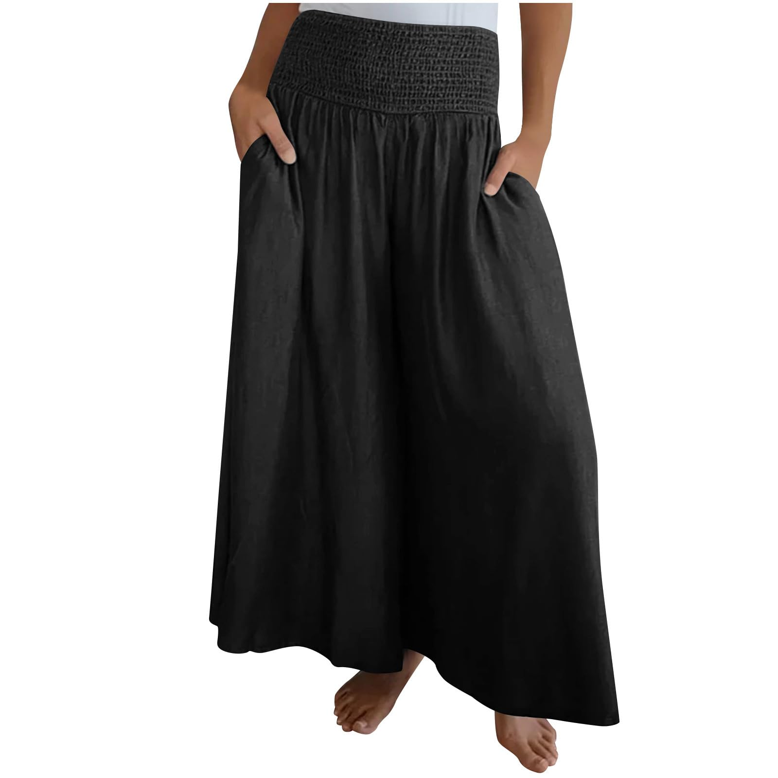 Women's Fashion Casual Wide-Leg Elastic-Waist Pants-XC