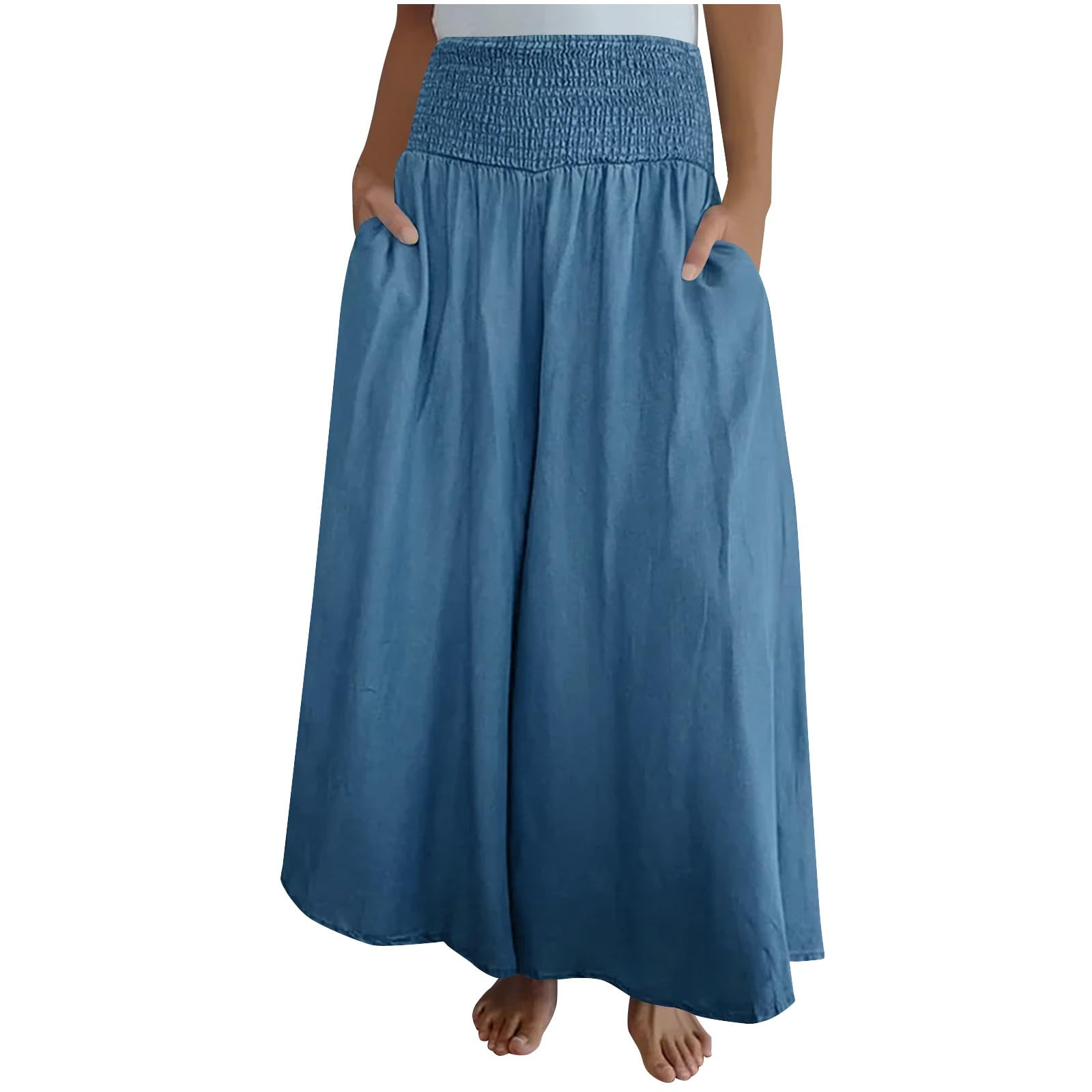 Women's Fashion Casual Wide-Leg Elastic-Waist Pants-XC