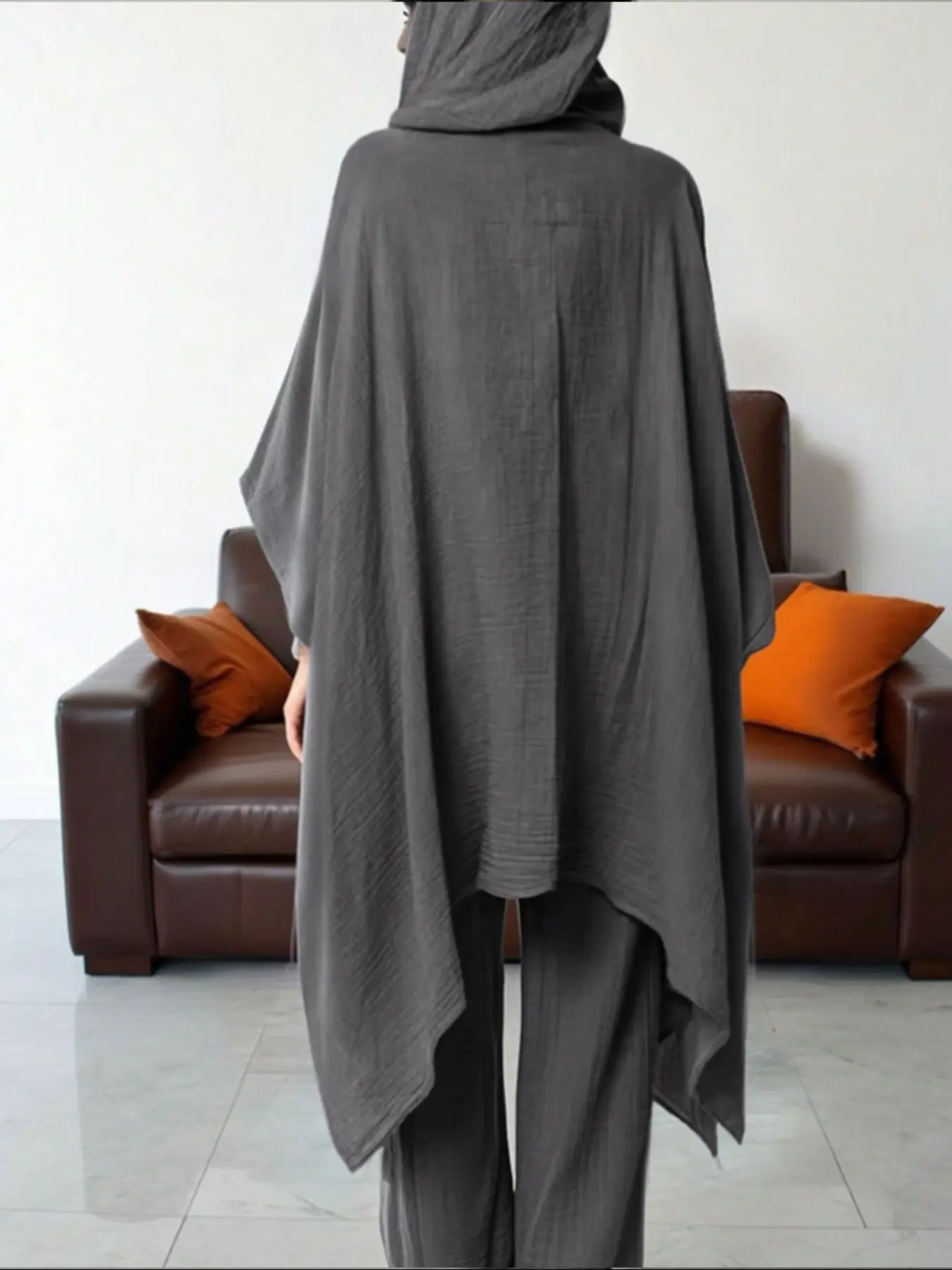 Women's Two-Piece Casual Set, Wide-Leg Pants & Loose-Fit Cardigan, Comfortable Stylish Women's Clothing for Daily Wear, Womenswear-XC