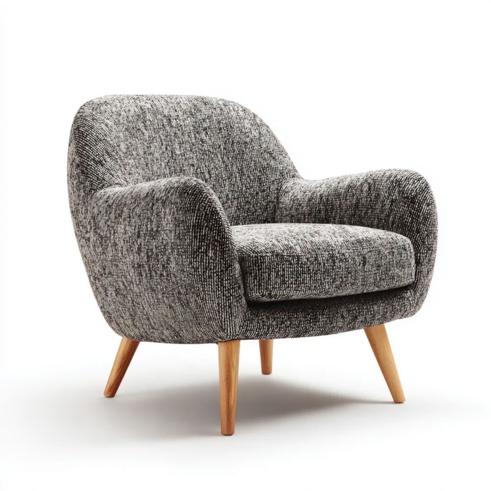 Poltrona Imbottita Tessuto 78x85x80 cm - Grigio - Design Moderno-Aestorano