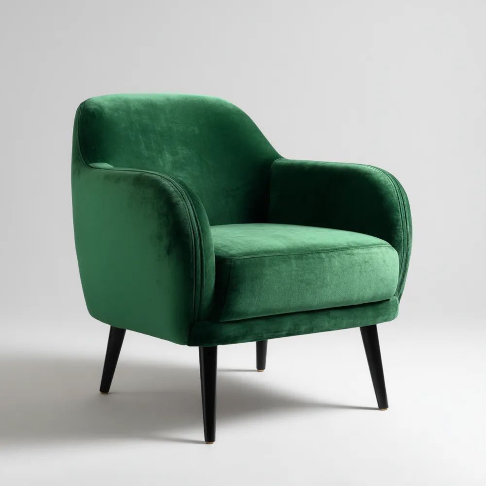 Poltrona in velluto 70x80x75 cm - Verde Smeraldo - Design Moderno-Aestorano