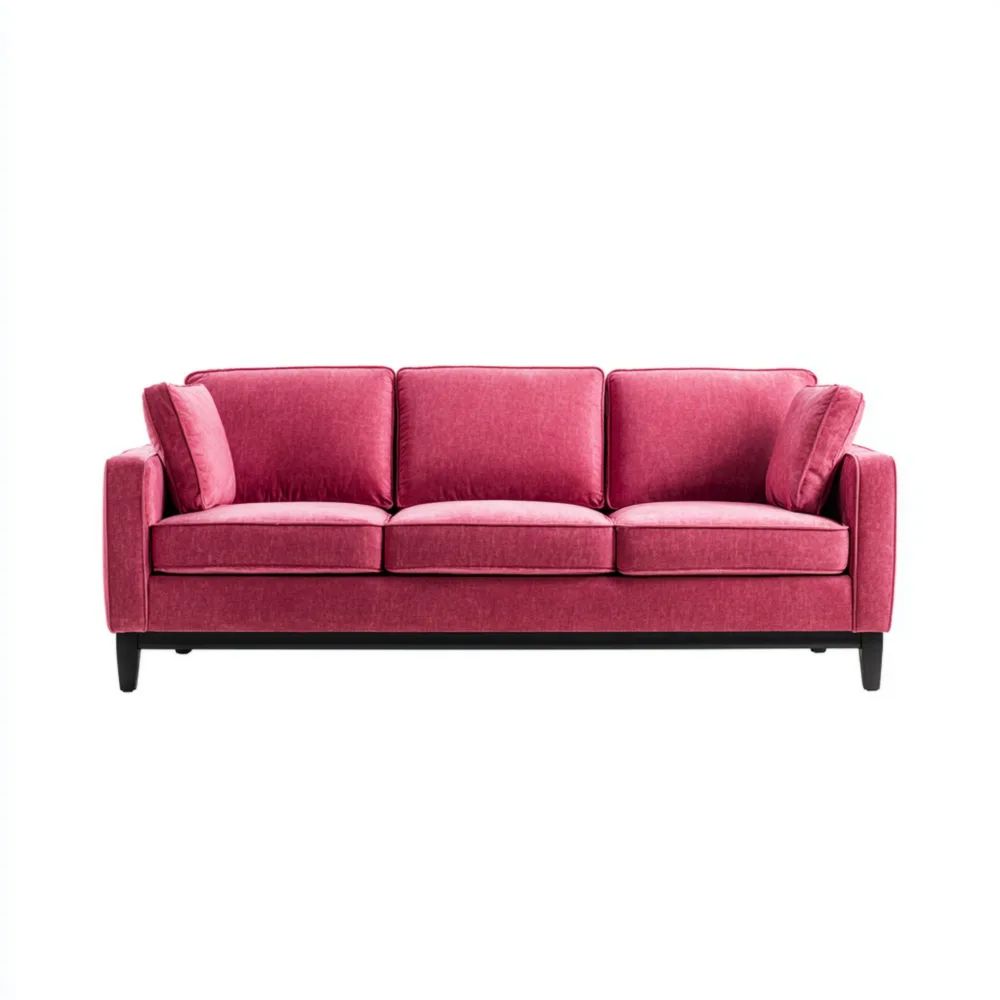 Divano a tre posti in tessuto 200x90x85 cm – Rosa – Design moderno-Aestorano
