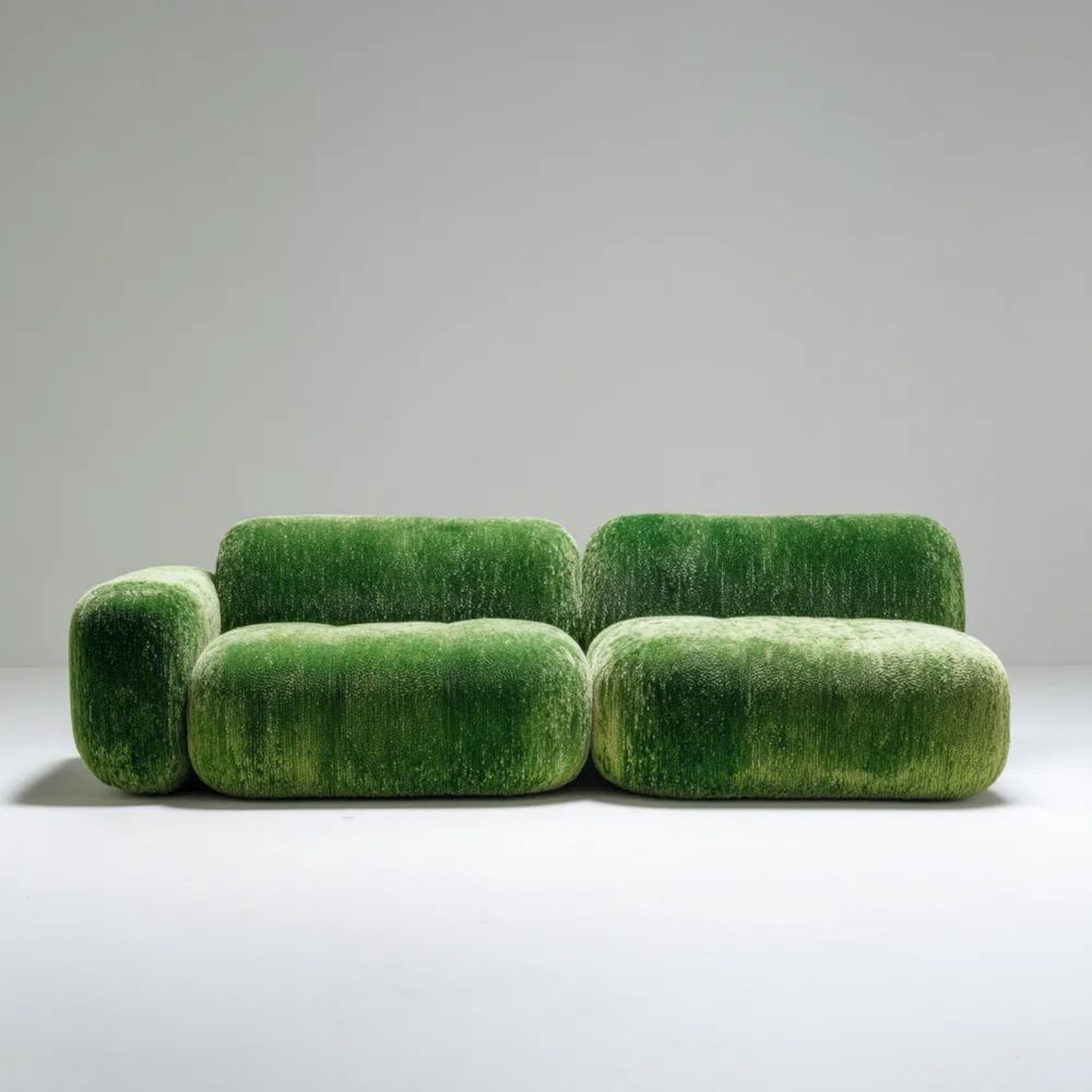 Divano componibile in tessuto vellutato 210x95x70 cm – Verde – Design contemporaneo-Aestorano