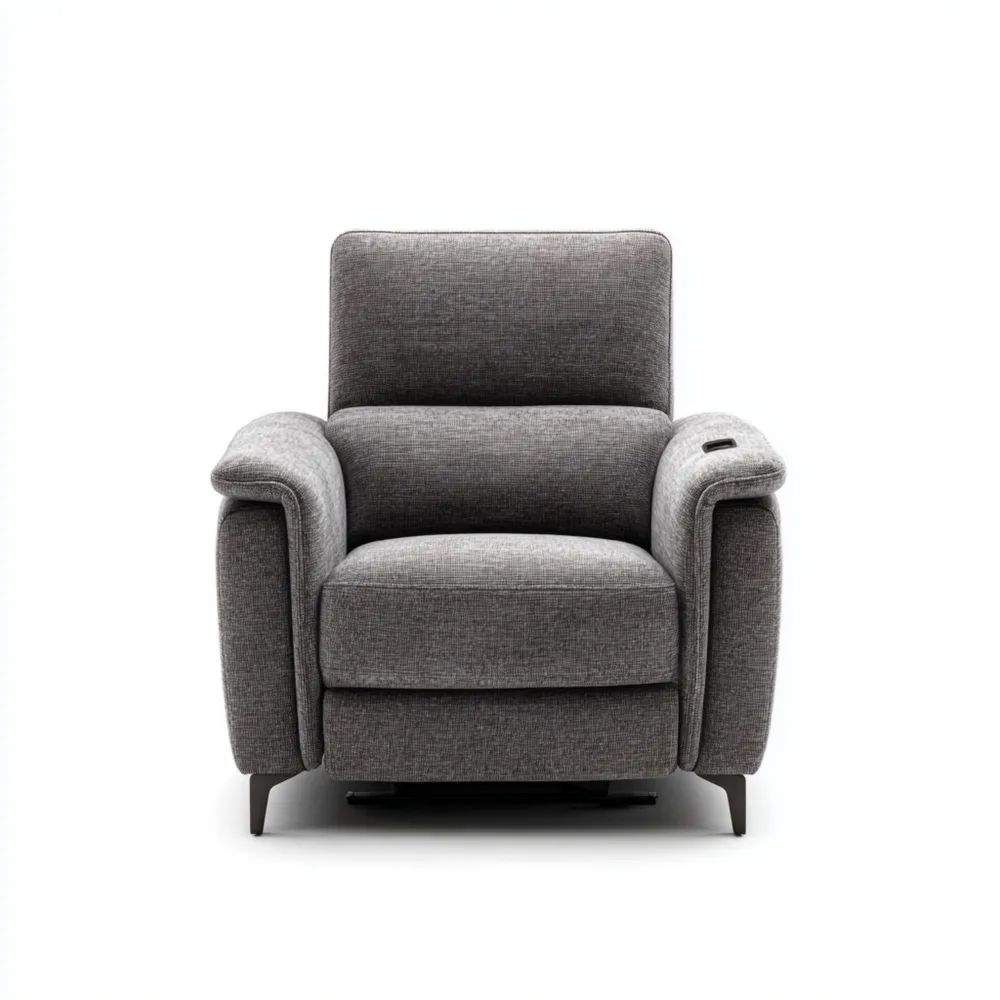 Poltrona Reclinabile 85x90x100 cm Tessuto Grigio-Aestorano