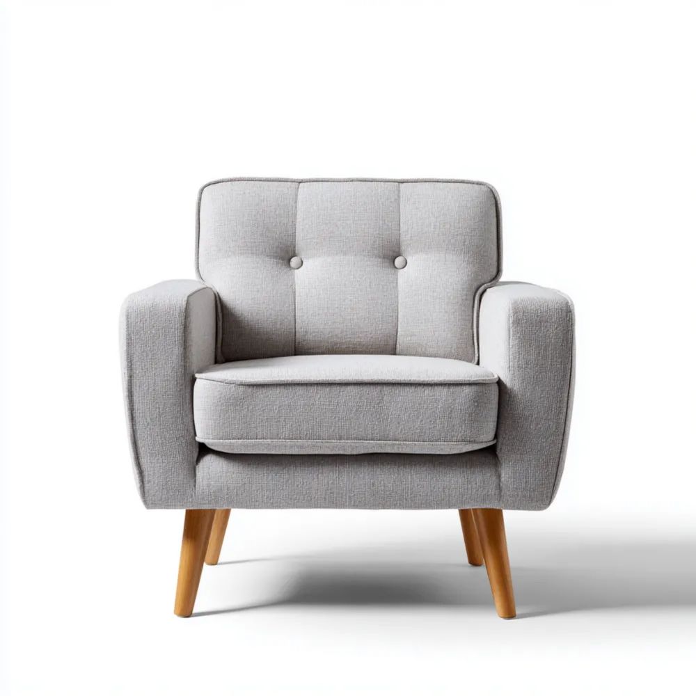 Poltrona Tessuto Grigio Chiaro 80x75x85 cm - Design Moderno-Aestorano