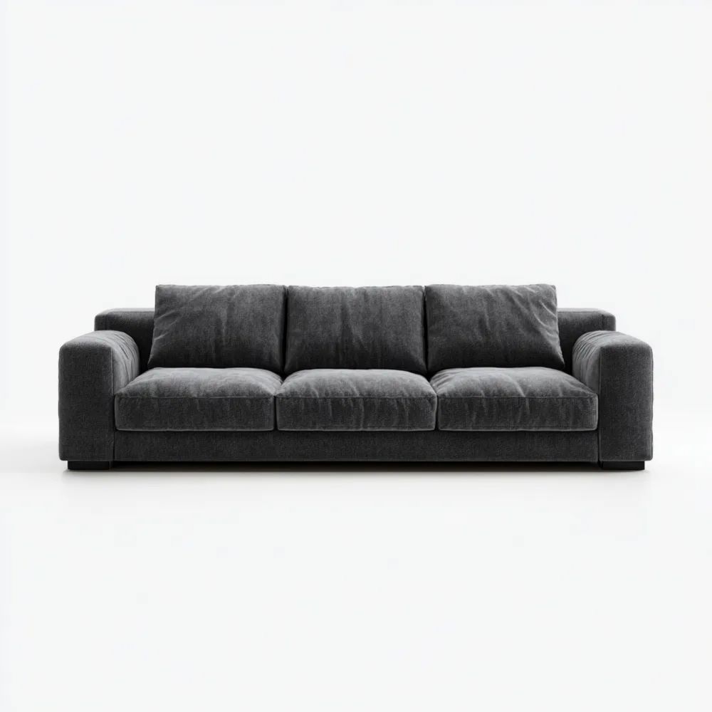 Divano a tre posti 220x90x85 cm in Grigio Scuro - Design Moderno-Aestorano