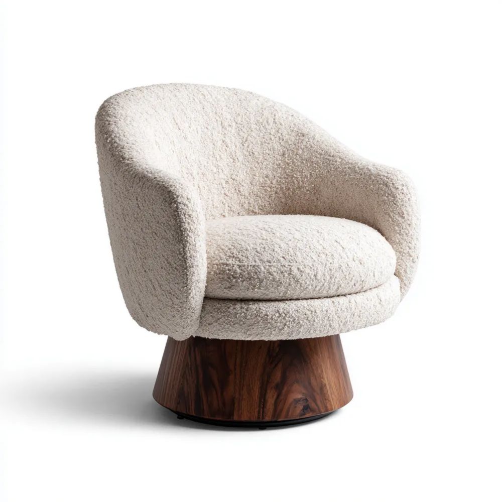 Poltrona imbottita 80x85x75 cm - Bianco Crema - Design Contemporaneo-Aestorano