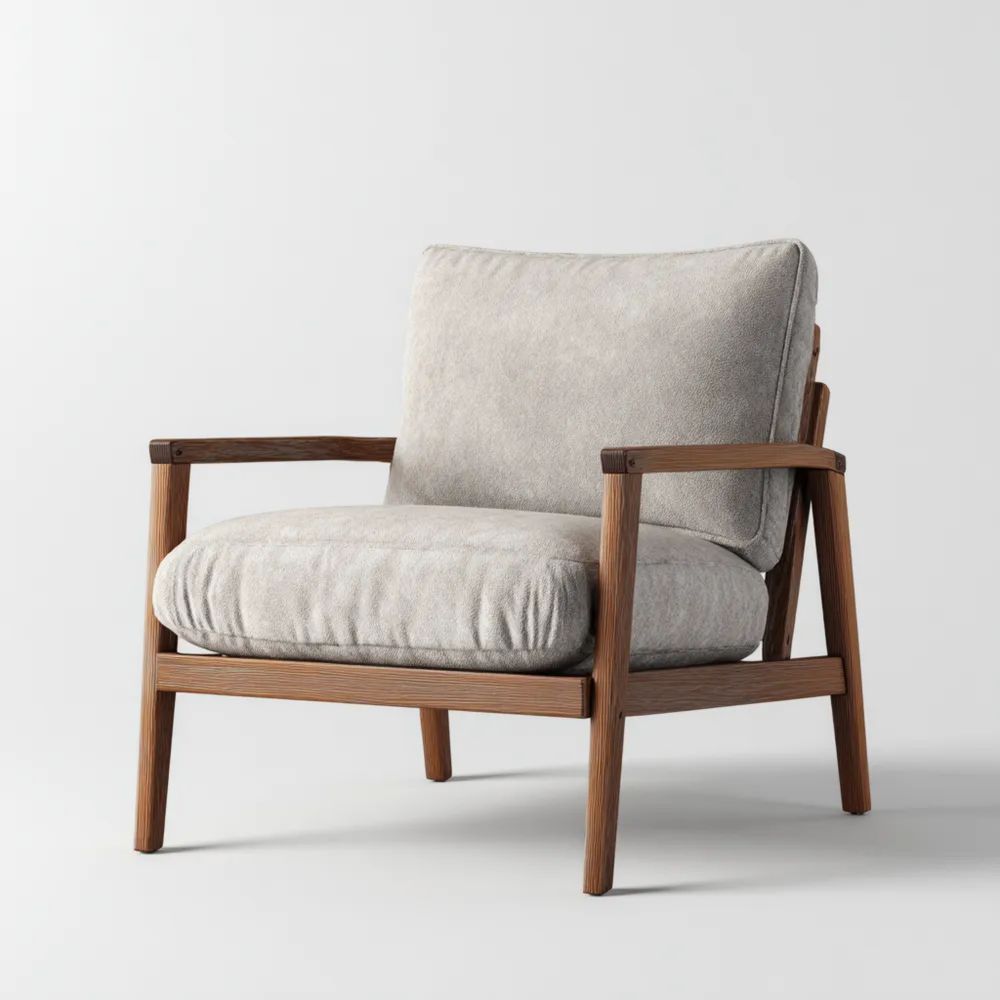 Poltrona in legno massello 75x85x90 cm - Grigio - Design contemporaneo-Aestorano