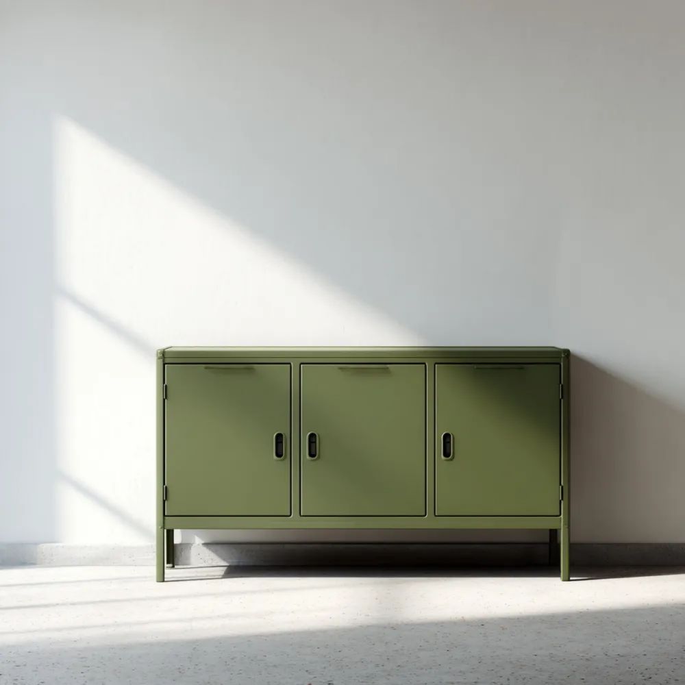 Credenza in metallo 120x40x75 cm - Verde - Design Industriale-Aestorano