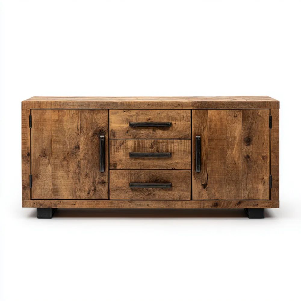 Credenza in legno massello 150x40x70 cm - Colore Naturale-Aestorano