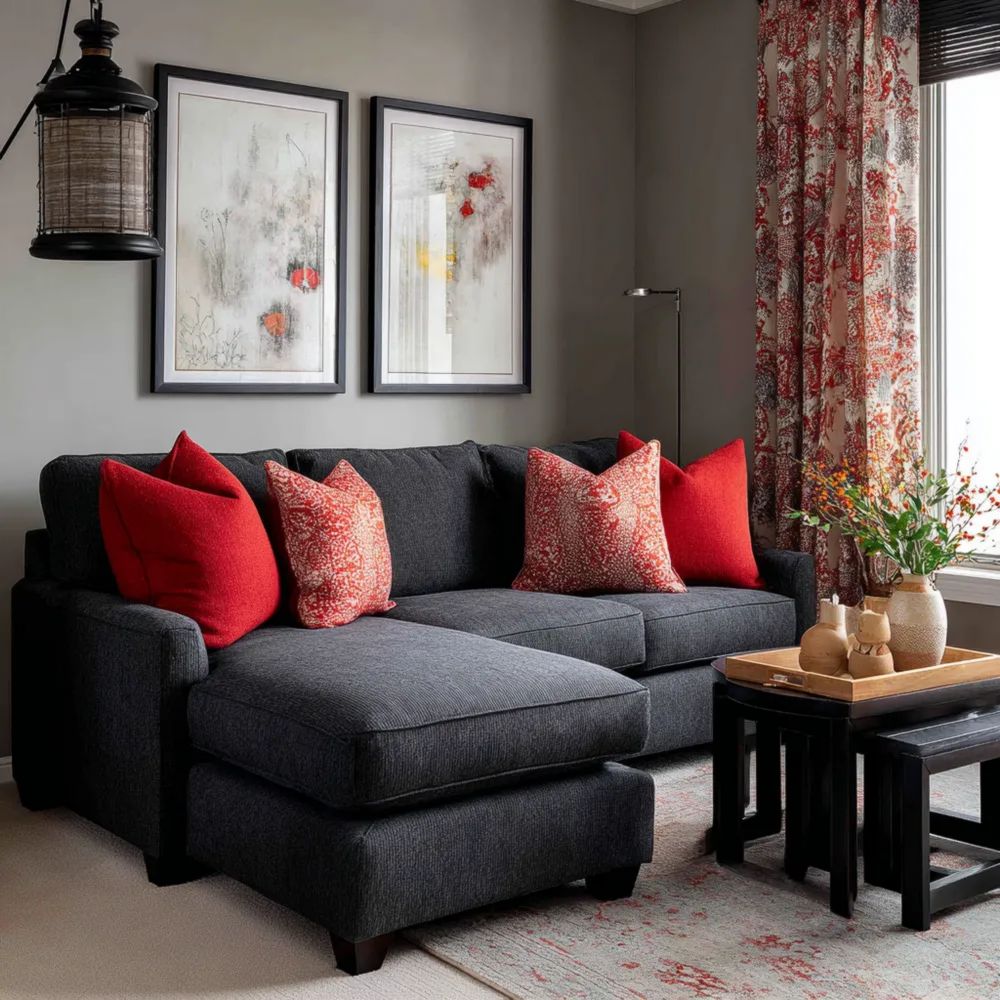 Divano angolare tessuto 250x150x90 cm – Grigio Scuro – Design contemporaneo-Aestorano