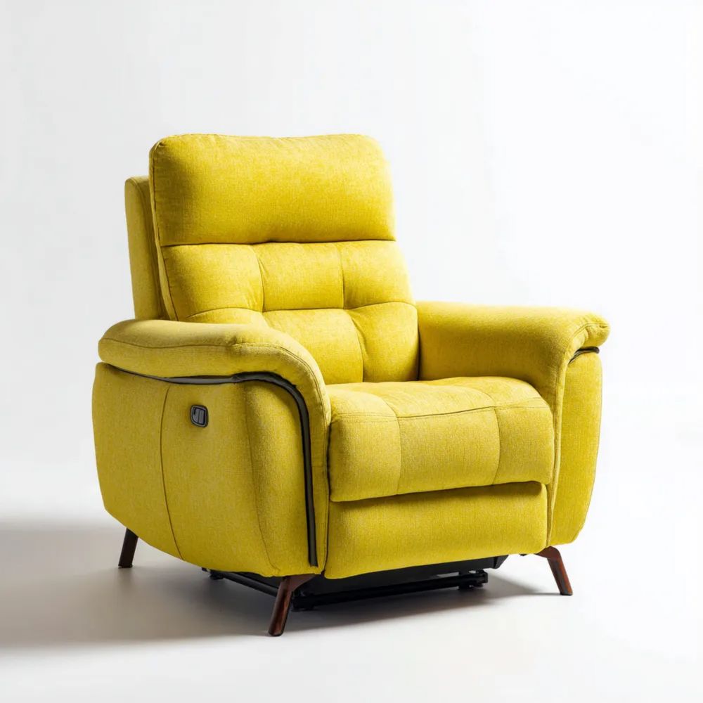 Poltrona Reclinabile 85x90x100 cm – Tessuto Giallo – Design Moderno-Clayoriva