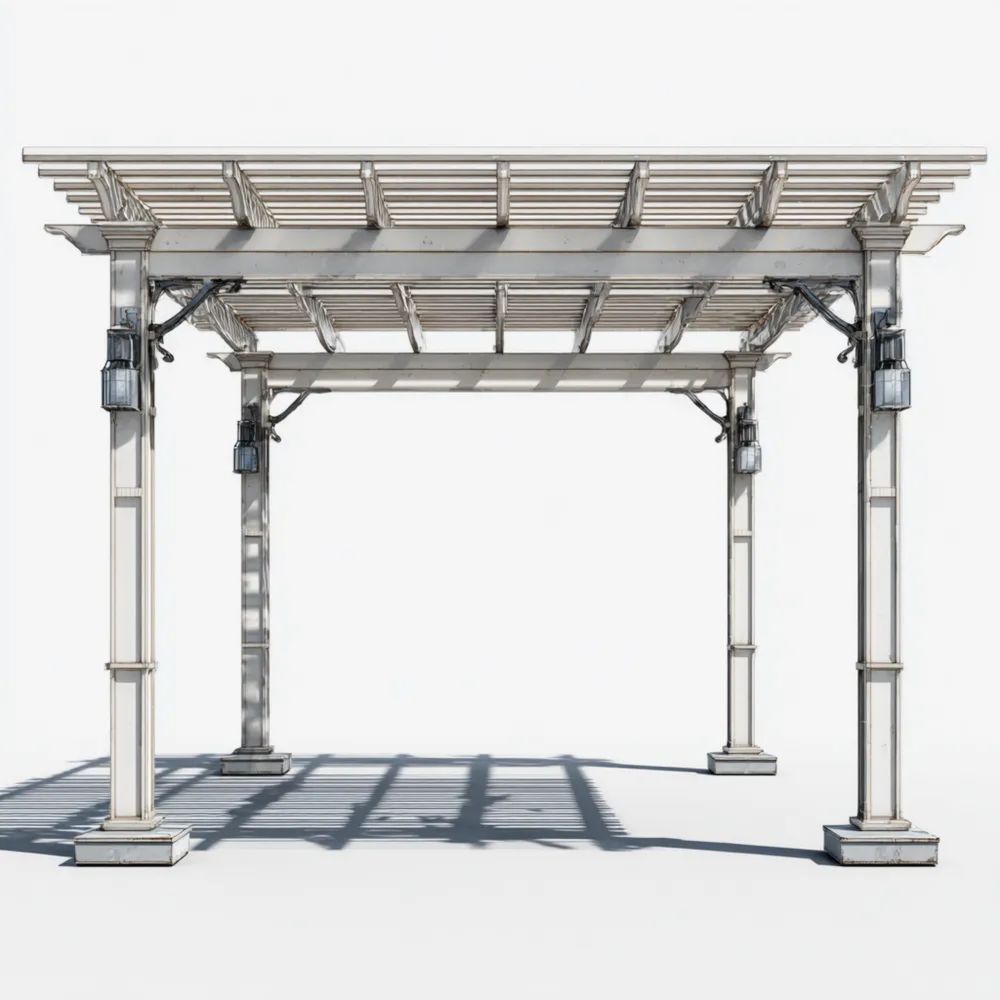 Pergola Metallo 300x400x250 cm - Bianco - Design Classico-Clayoriva