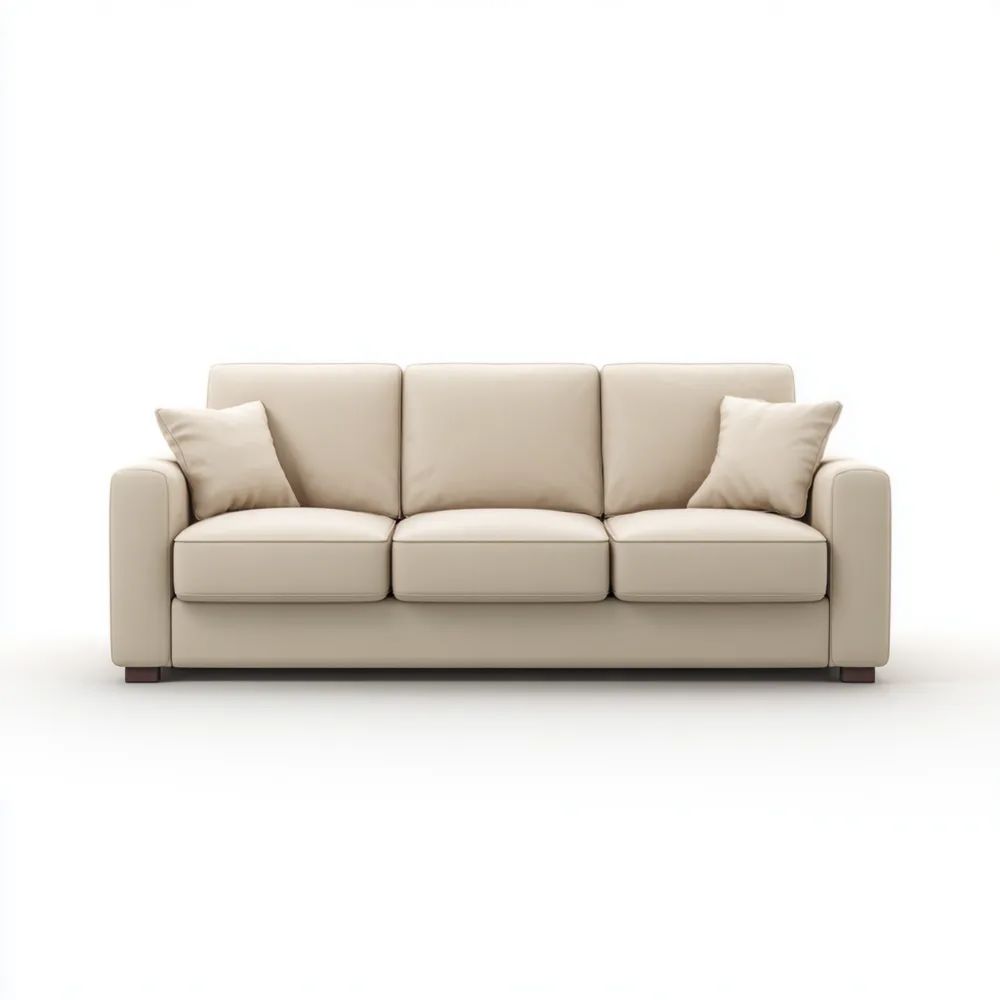 Divano a tre posti in pelle 200x85x90 cm - Beige - Design moderno-Clayoriva