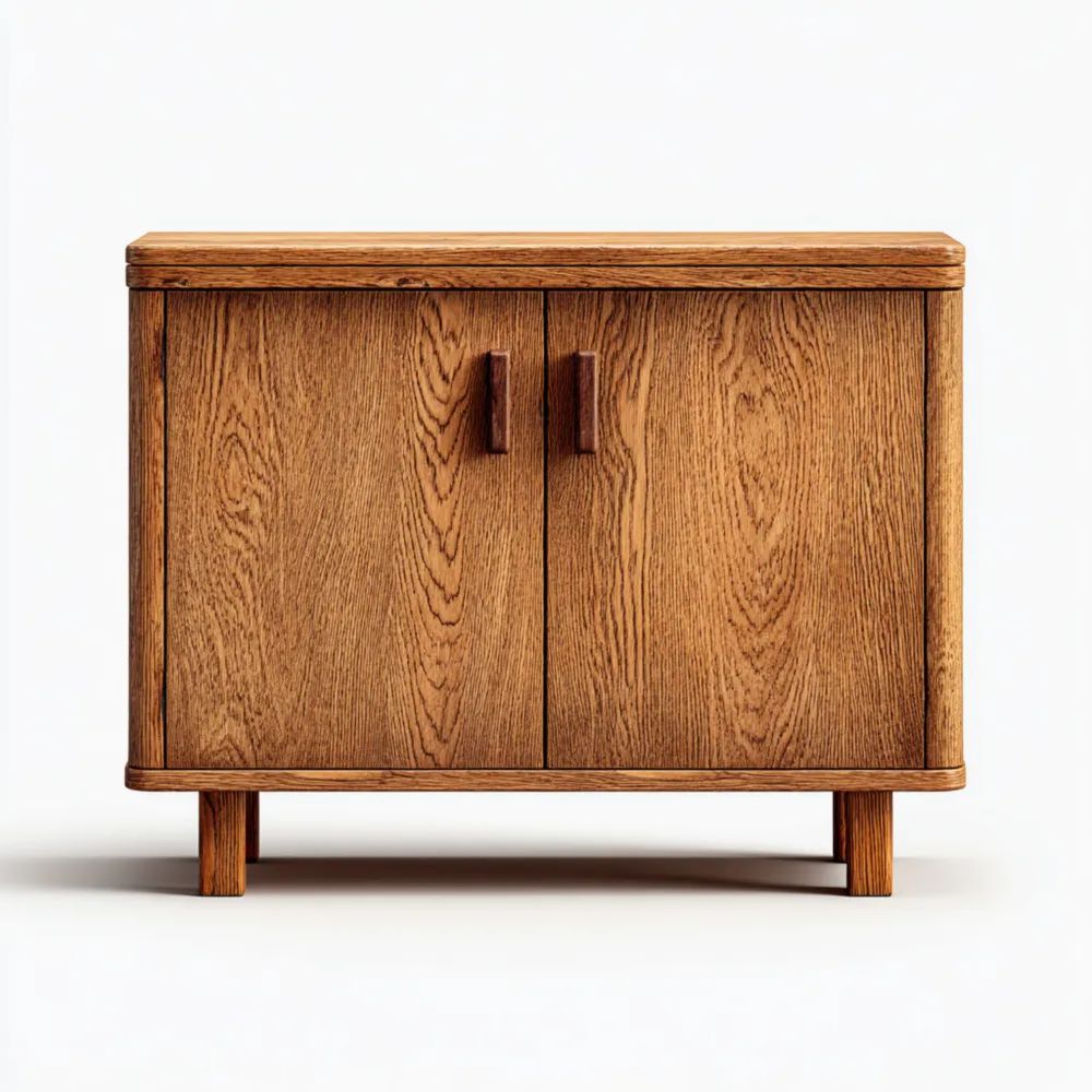 Credenza in legno massello 80x40x75 cm – Marrone – Design classico-Clayoriva