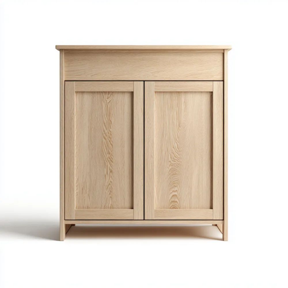 Credenza in legno di quercia 90x40x100 cm - Naturale-Clayoriva