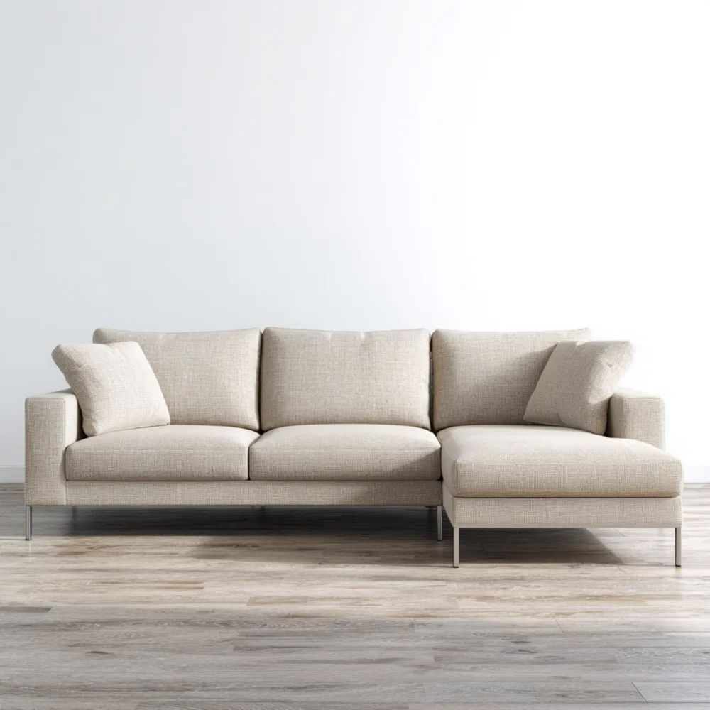 Divano angolare 250x150x85 cm - Beige - Design moderno-Aurarino