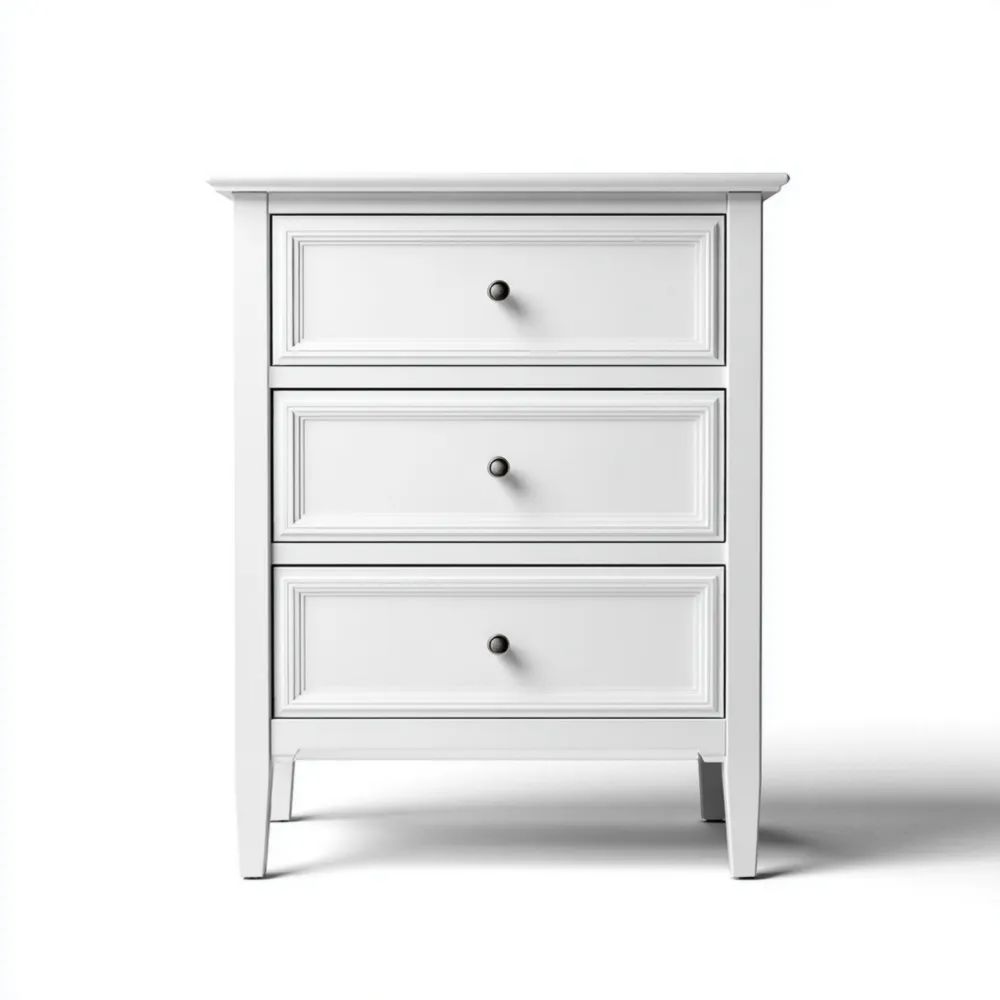 Cassettiera a 3 cassetti Legno 80x45x100 cm - Bianco-Aurarino