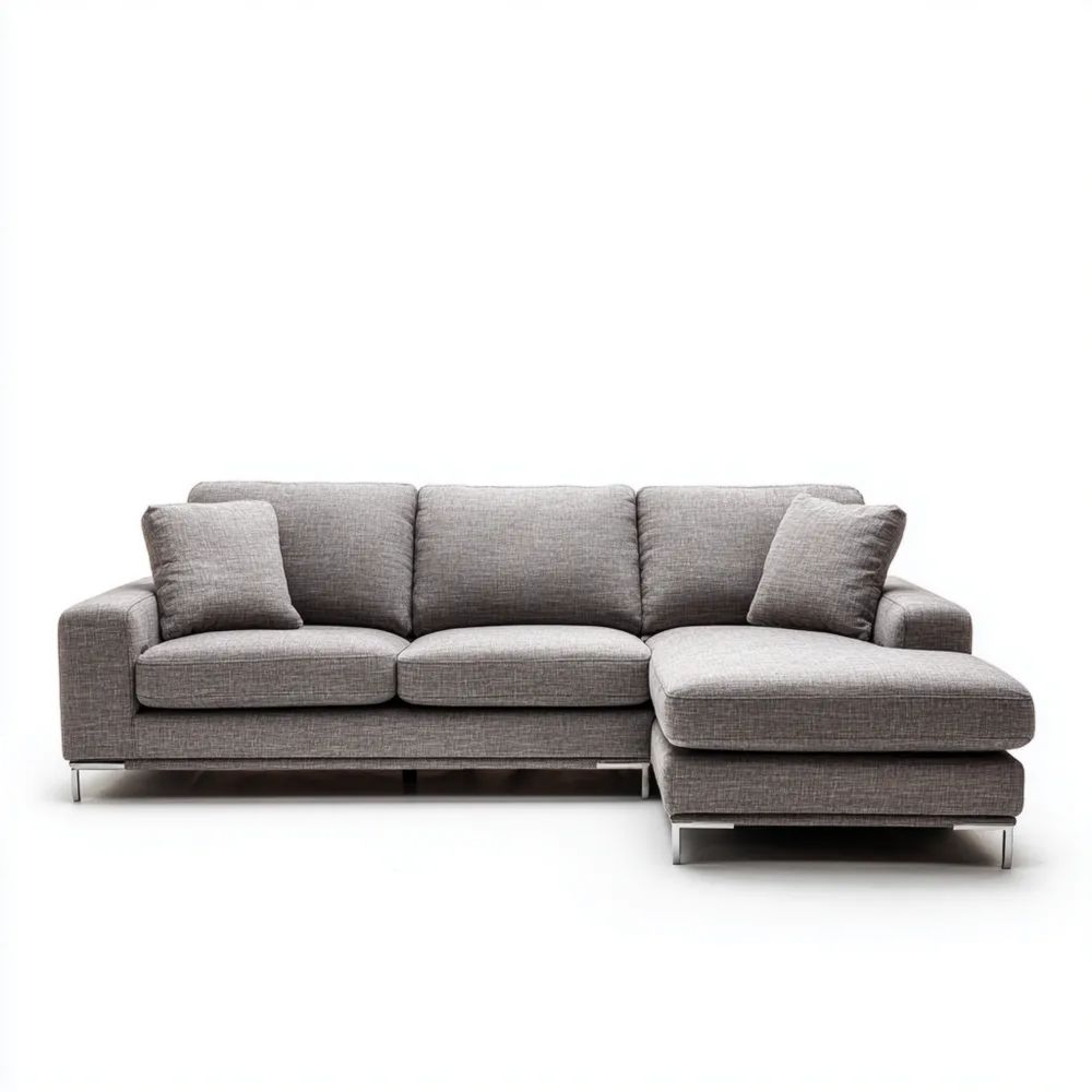 Divano angolare tessuto 300x200x85 cm - Grigio - Design moderno-Aurarino