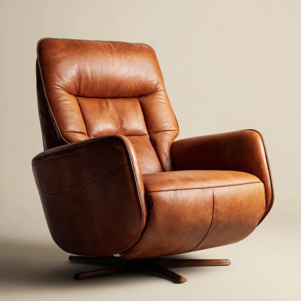 Poltrona Recliner in Pelle Marrone 85x90x100 cm - Stile Moderno-Aurarino