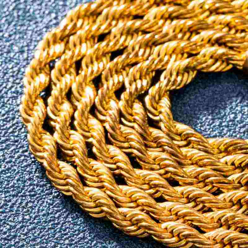 4mm Rope Chain in Gold