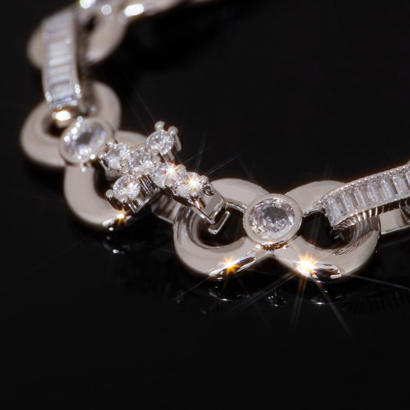  12mm Baguette Cut Infinite Cross Chain