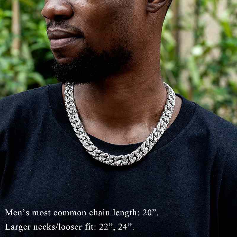 18K White Gold 13mm Cuban Chain