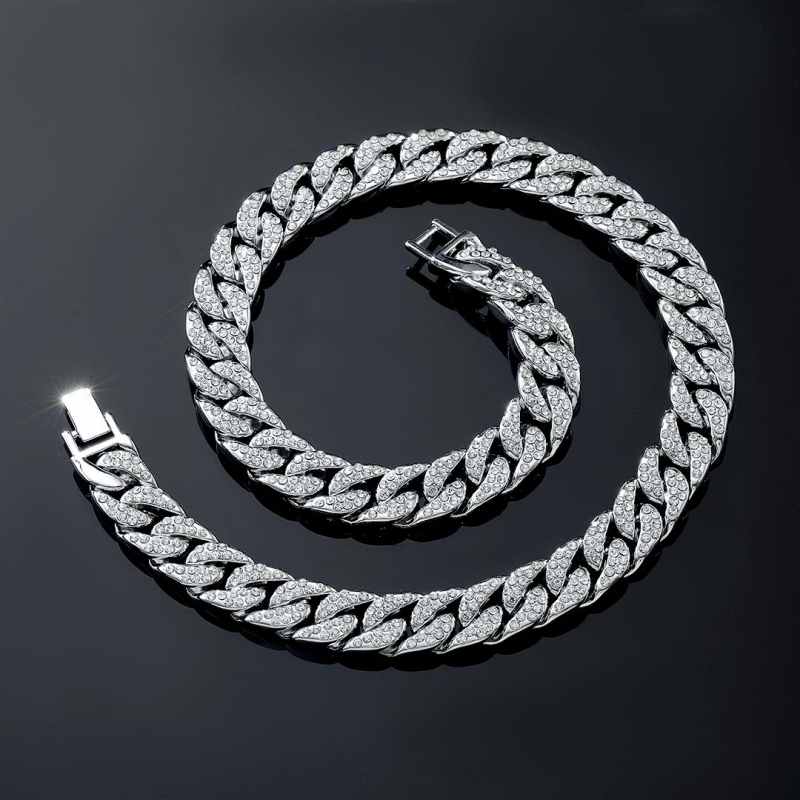 18K White Gold 13mm Cuban Chain