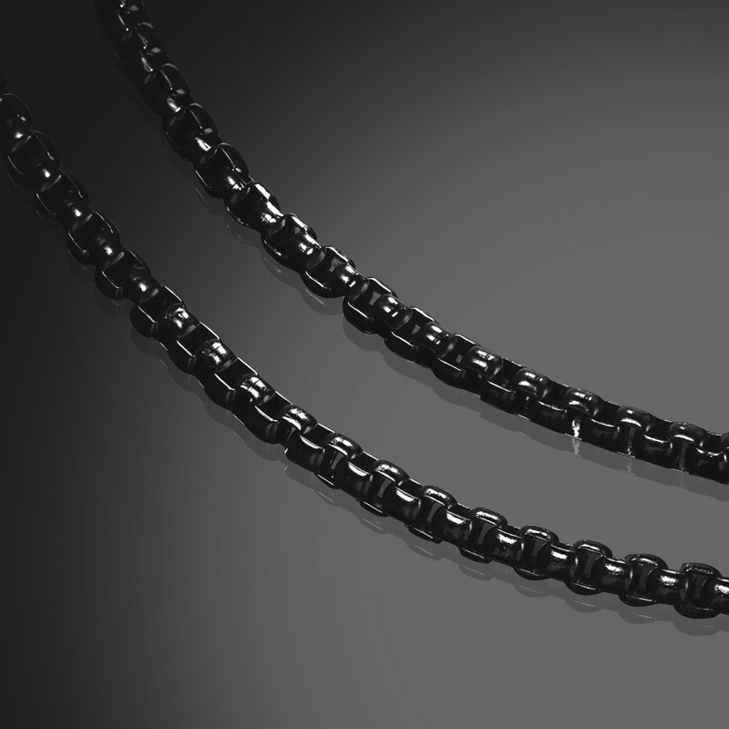 5mm Round Box Chain in Black Gold
