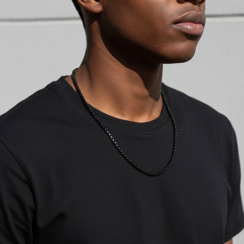 5mm Round Box Chain in Black Gold