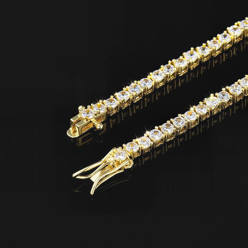 3mm Tennis 18K Gold Chain