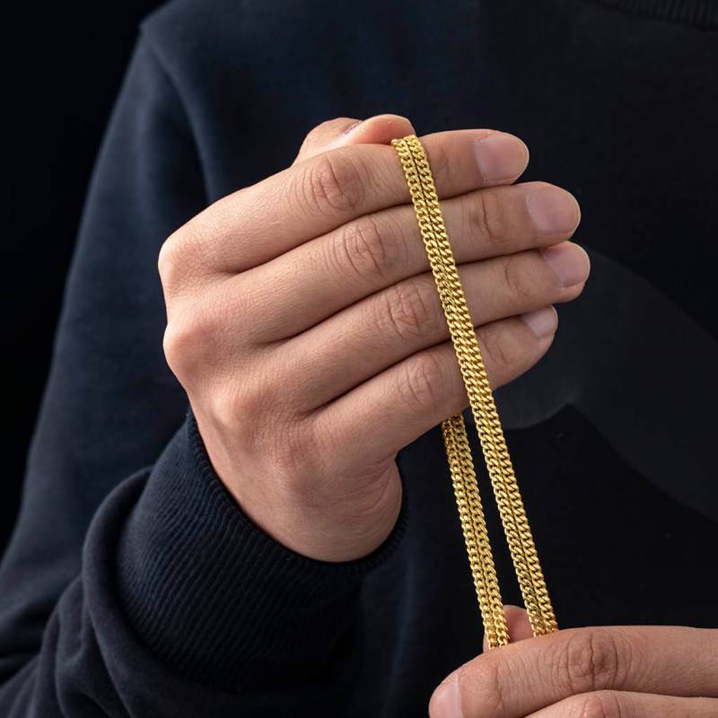 3mm Cuban Chain in Gold
